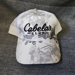 Cabela's Club White Camo Viper Mesh Back Embroidered Snapback Hat